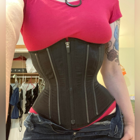 Black Unlined Mesh Corset by Timeless Trends - Picture 7 of 7